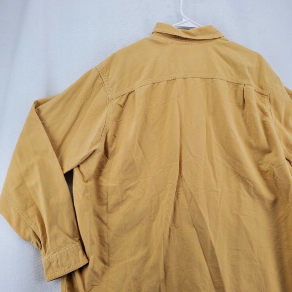 EDDIE BAUER Shirt Men's Casual Button Up Long Sleeve Solid Oxford Yellow 2XL - Picture 10 of 11